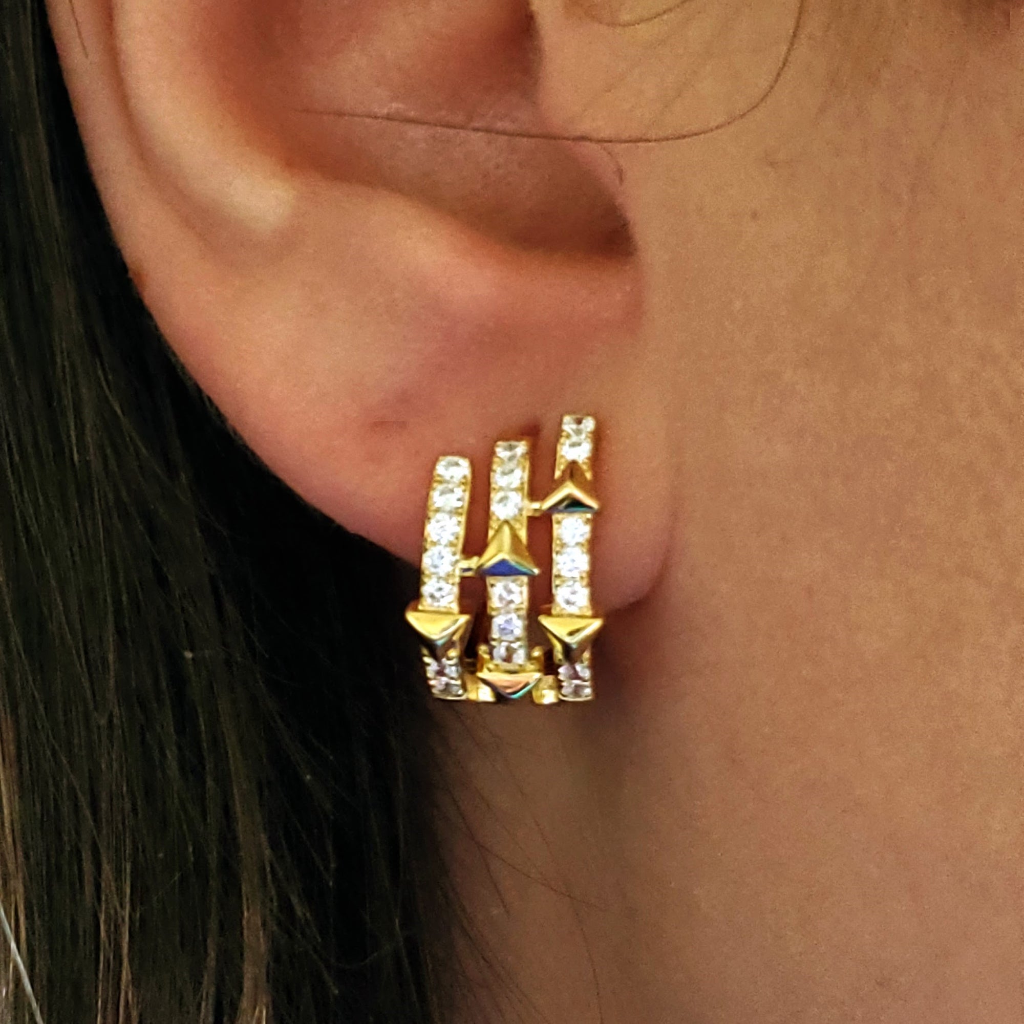 Triple Geomerty Hoop Earrings