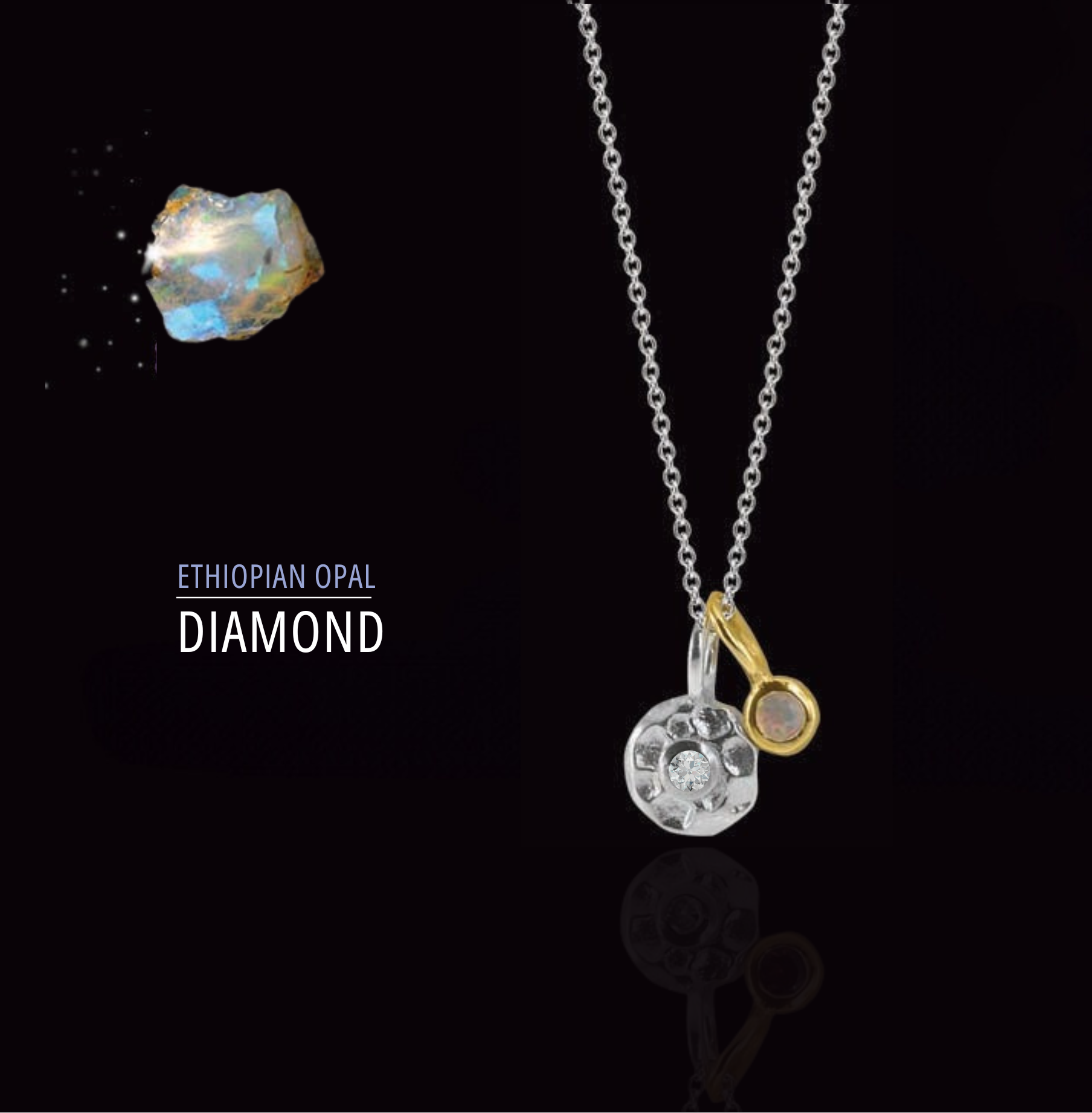 Diamond & Ethiopian Opal Necklace