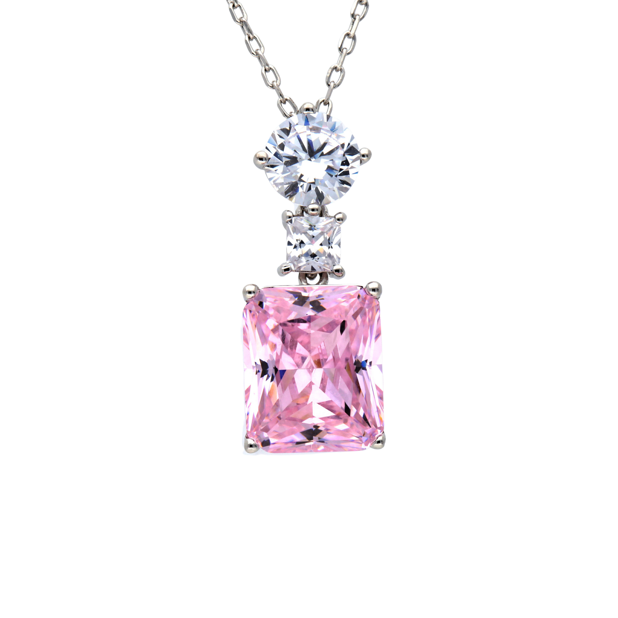 Clear Pink Shine Necklace