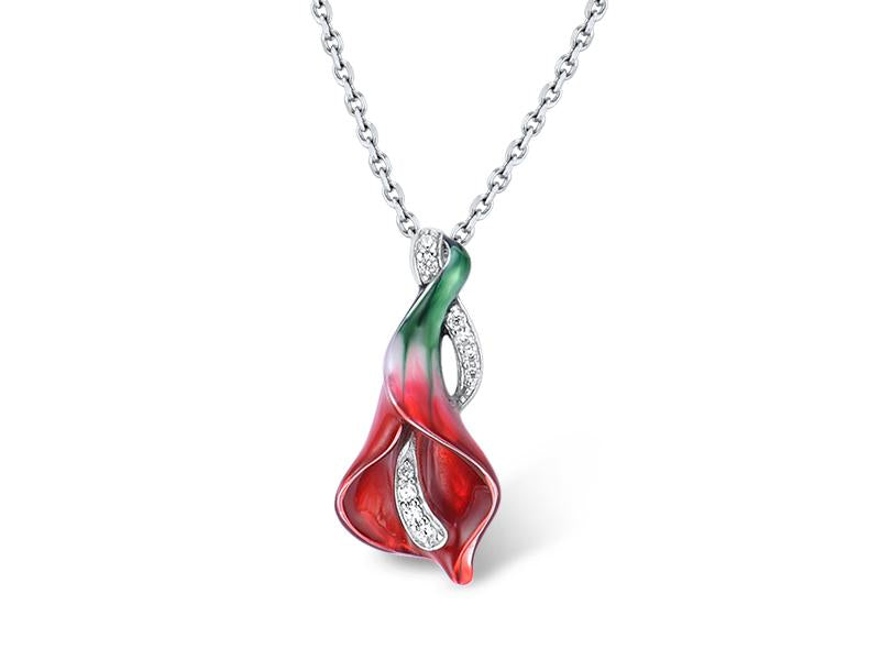 Calla Lily Red Necklace - penelope-it.com