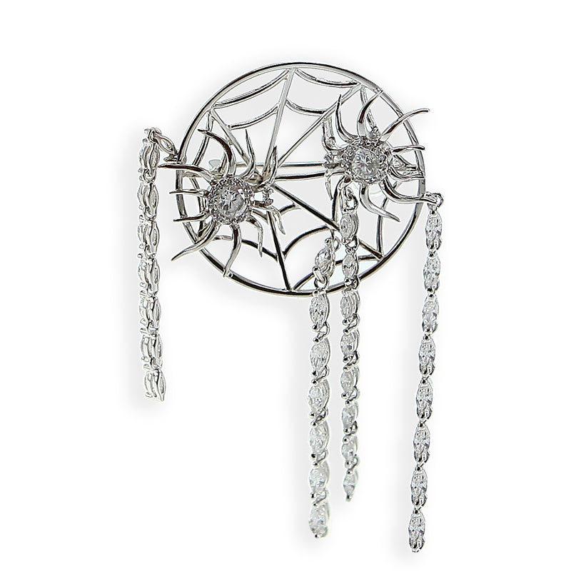 White Spiders Brooch