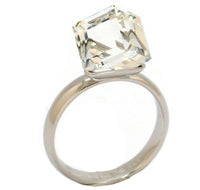 White Cube Crystal Ring