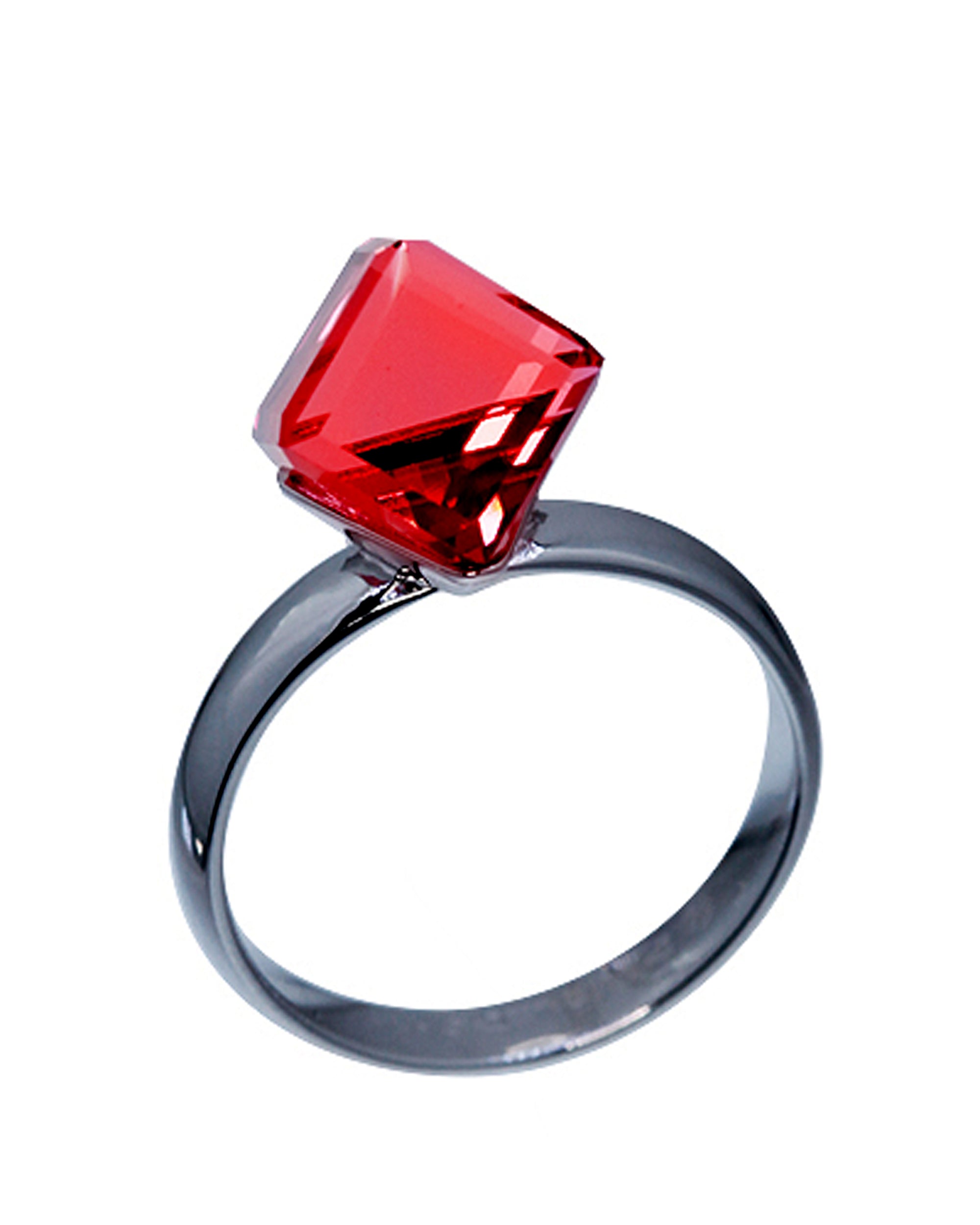 Big Cube of Passion Crystal Ring